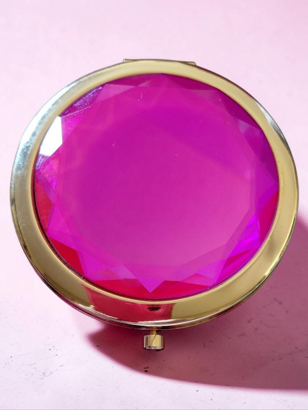 Bright Pink Compact Mirror-Small